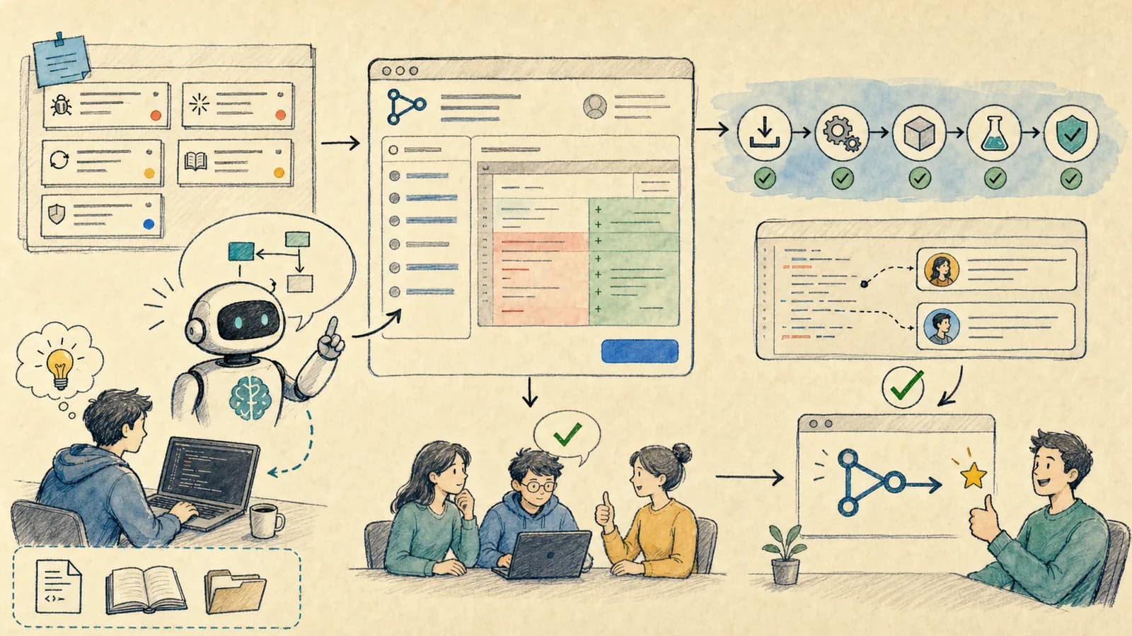 Claude Code GitHub Actions 团队协作图解